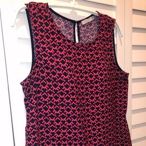 Chevron Red and Navy Blouse - Size Medium